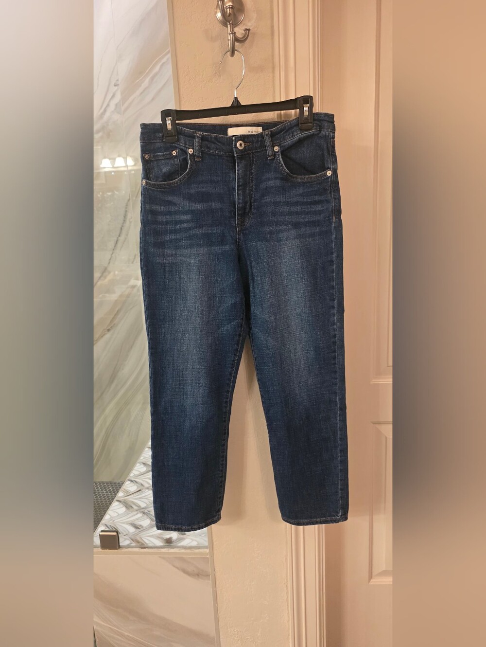 Ella Moss Dark Blue Cropped Straight Jeans